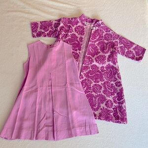 Vintage RARE 1960s Purple & Pink Paisley Swing Coat with Dress - Childs …